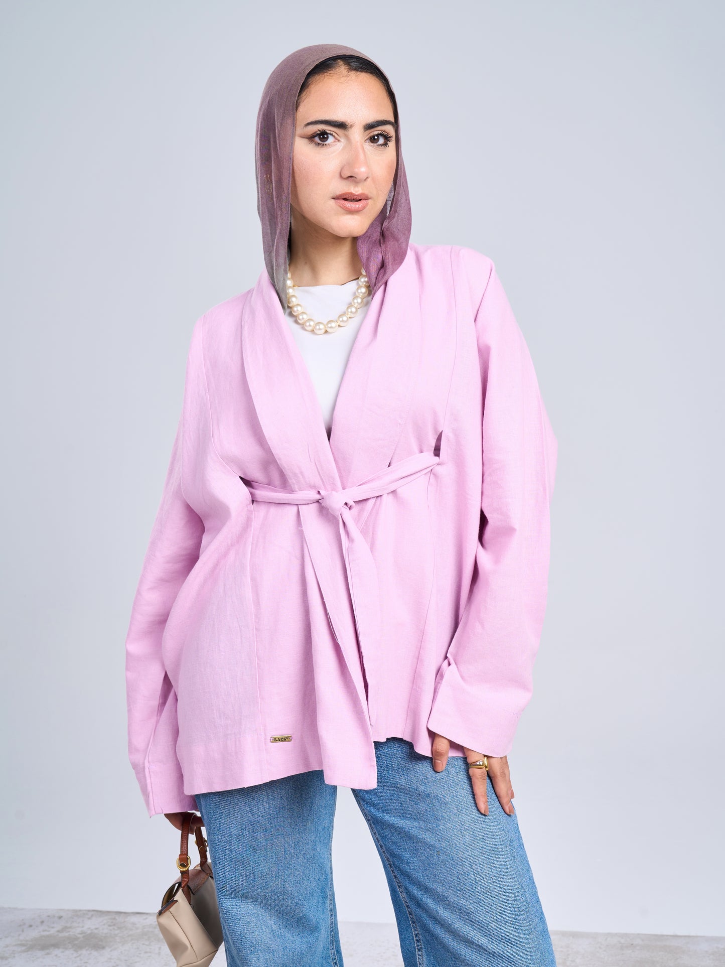 Linen blouse in lilac