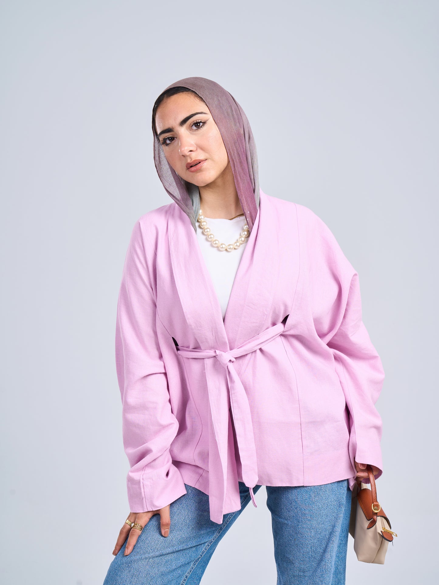 Linen blouse in lilac