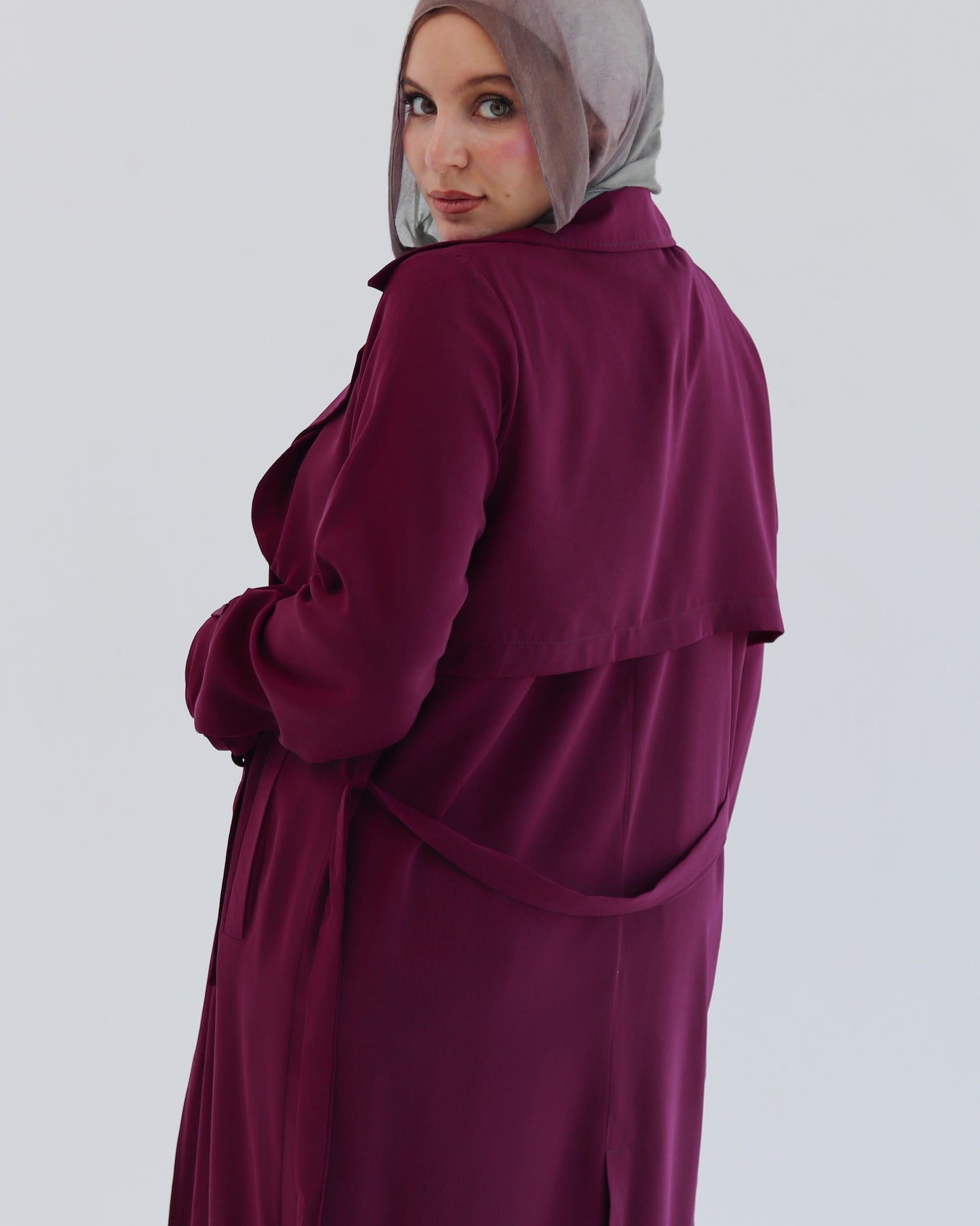 Summer trench coat in Maroon