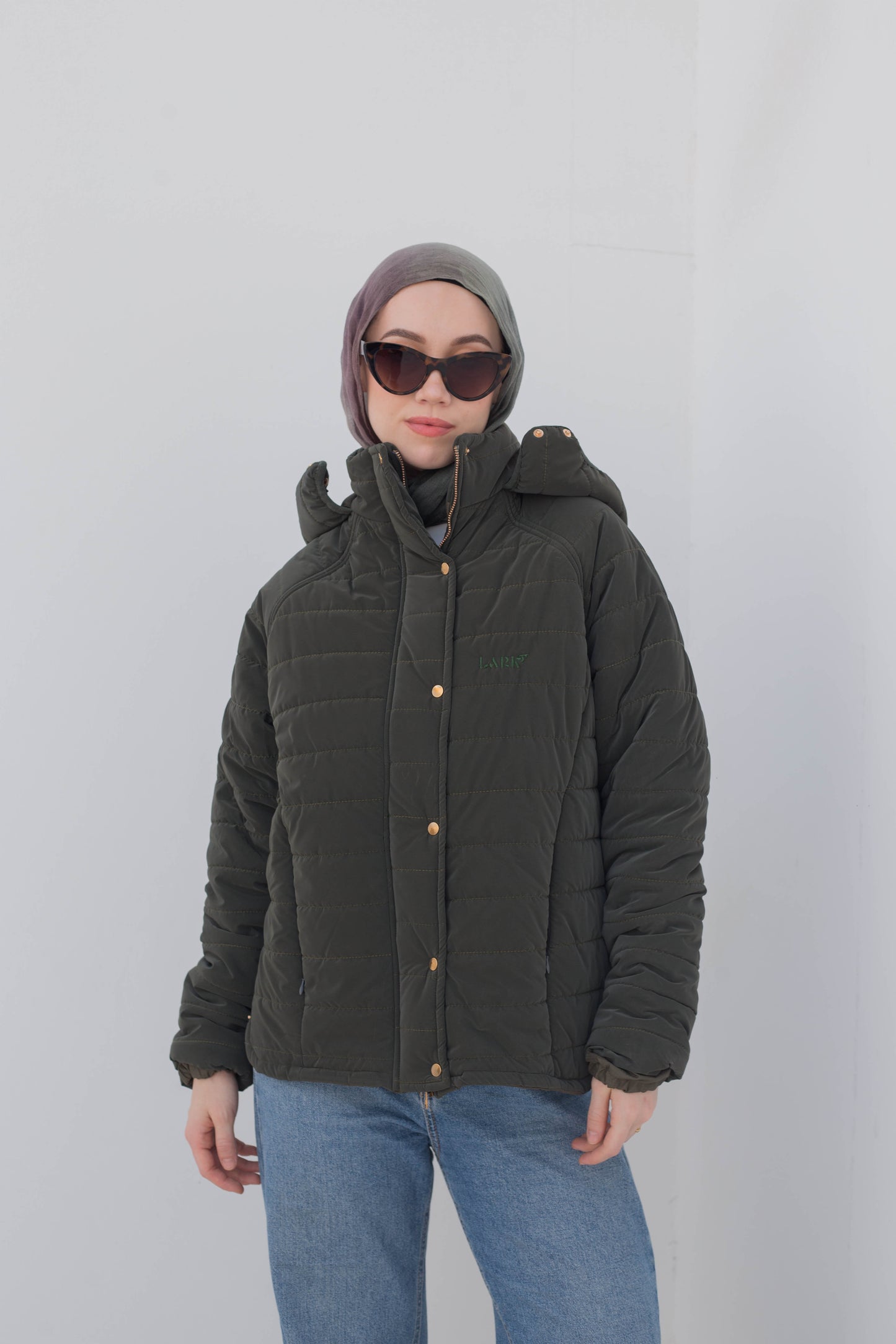 Puffy olive jacket