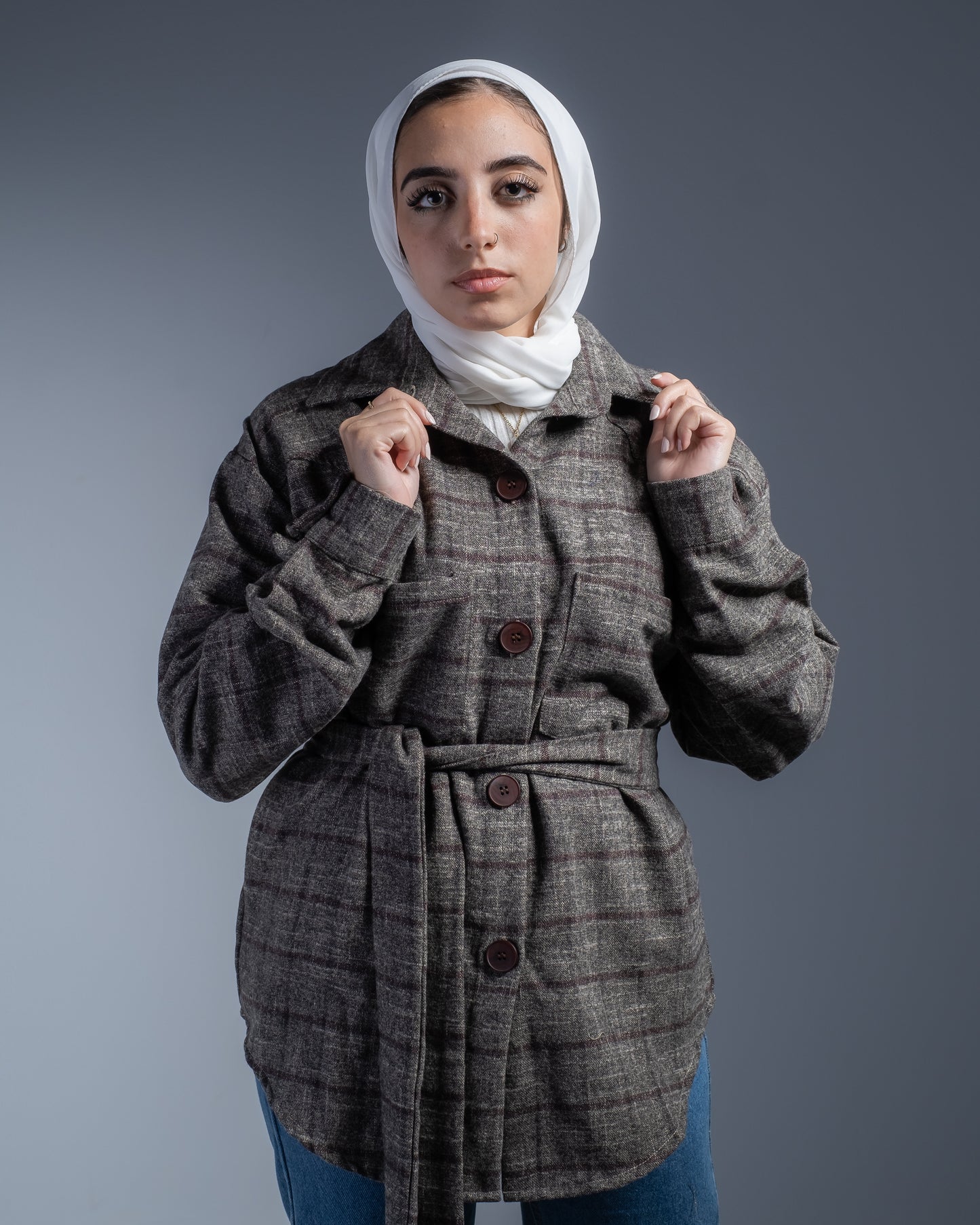 Maroon Wool Shirt Jacket