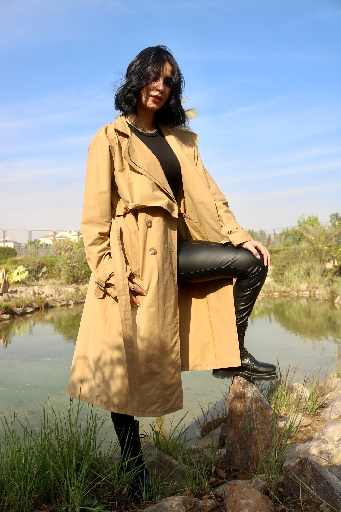Bliss Trench Coat In Camel