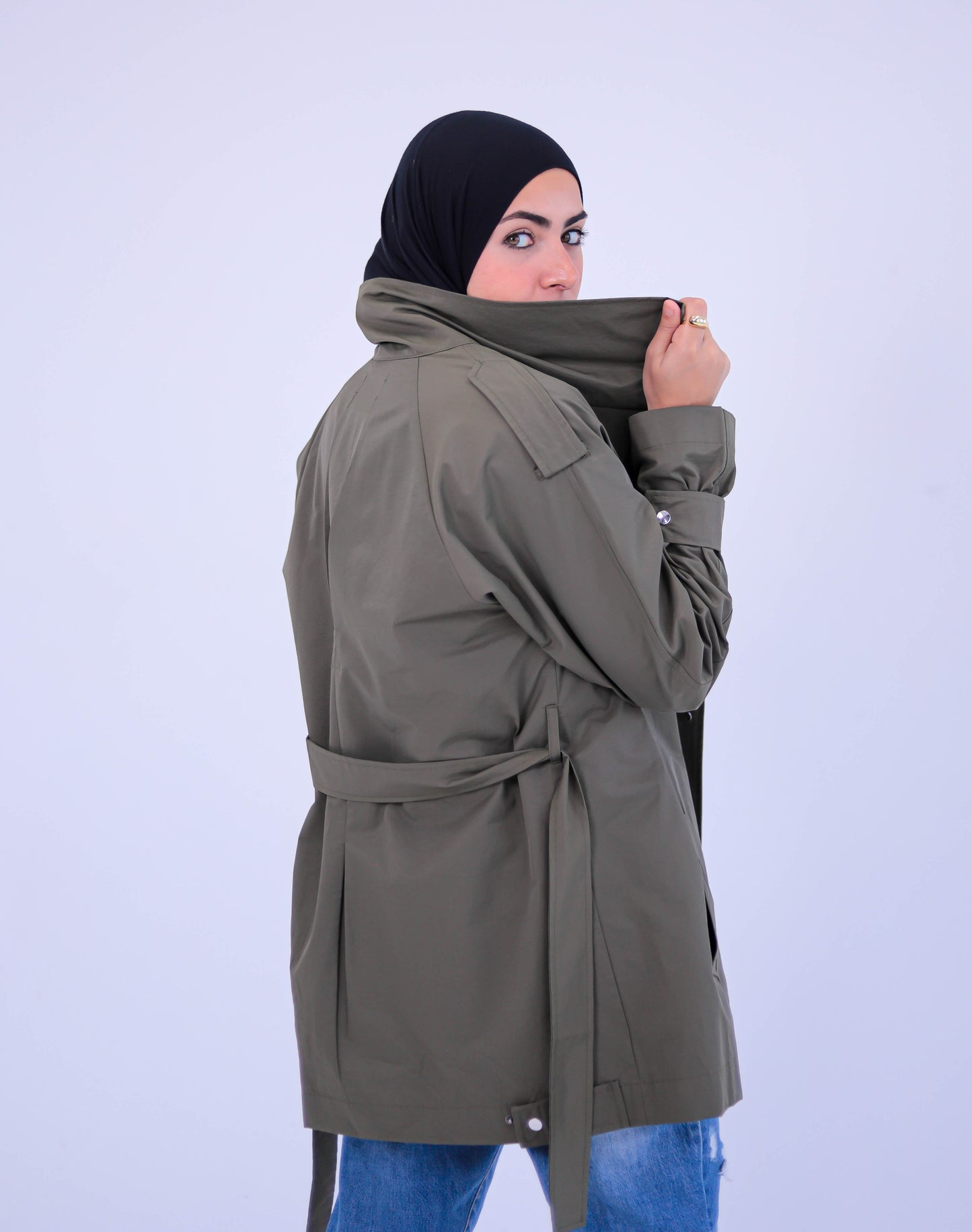 Light soft Waterproof olive jacket