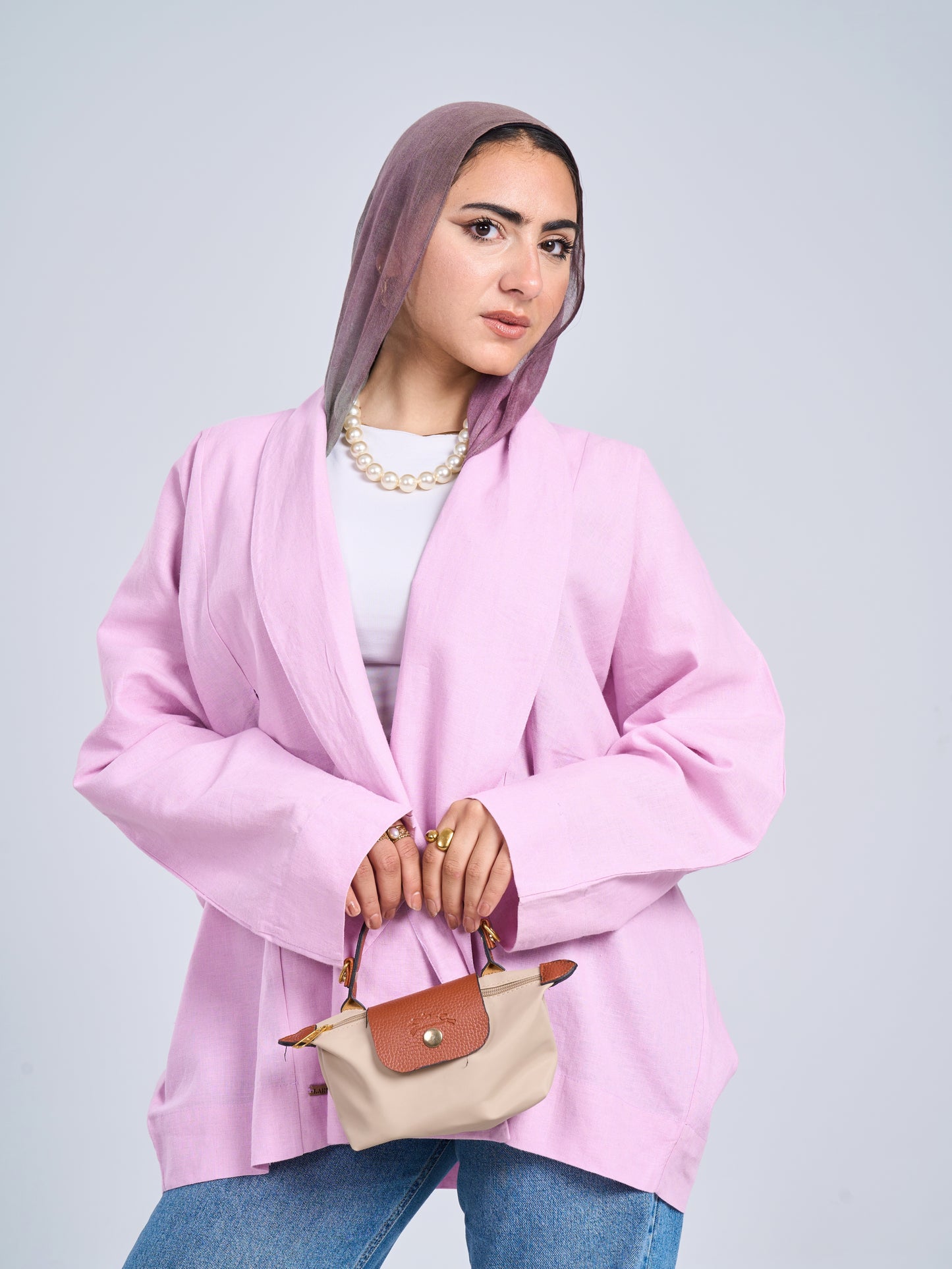 Linen blouse in lilac