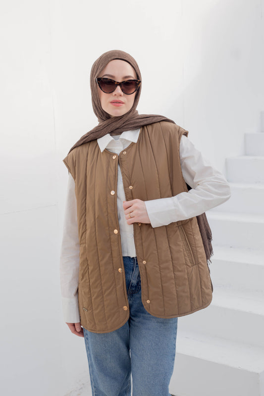 Puffy camel Vest