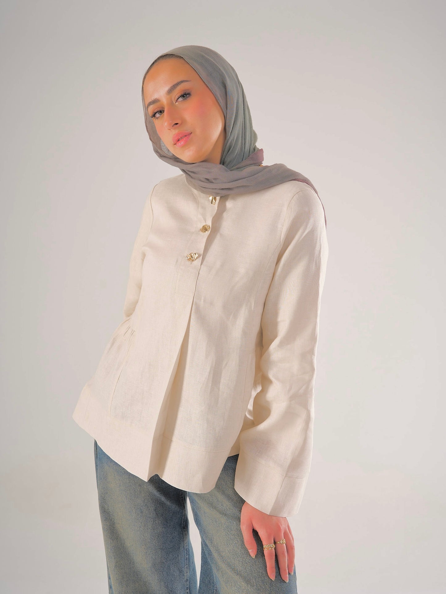 Divine Blouse in Light Beige