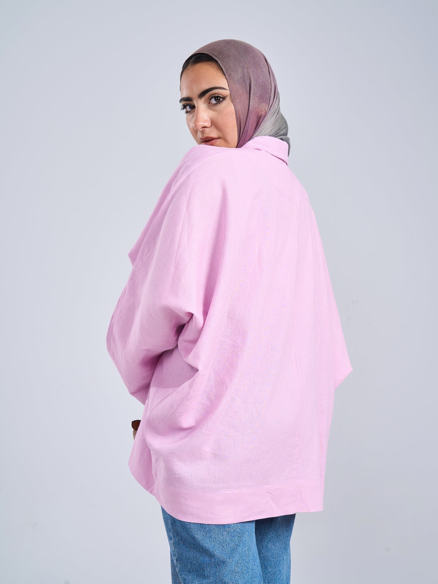 Linen blouse in lilac