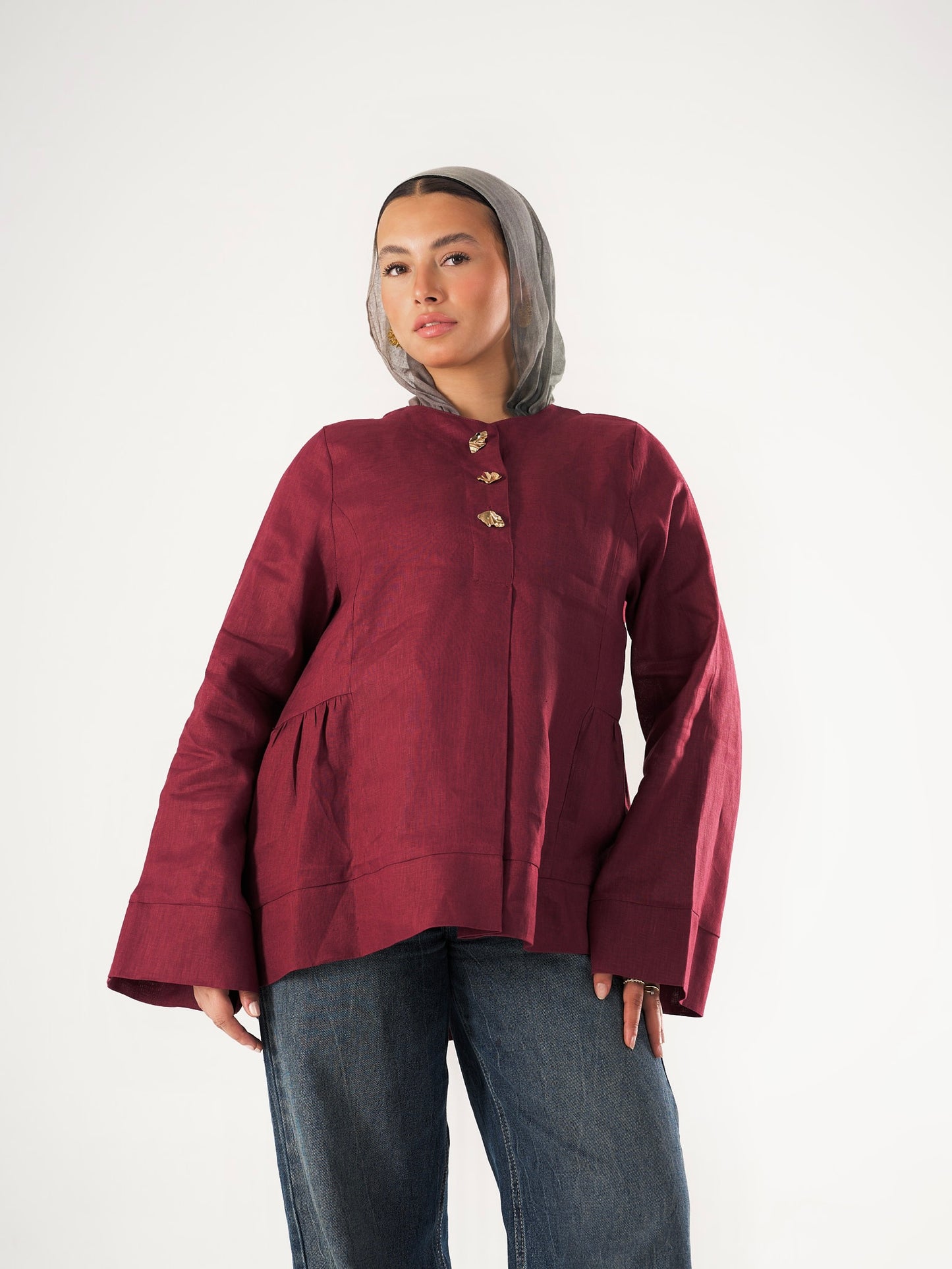 Divine Blouse in dark Maroon