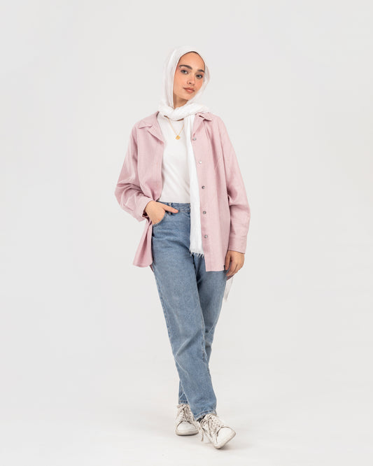 Effortless linen Shirt in Pink