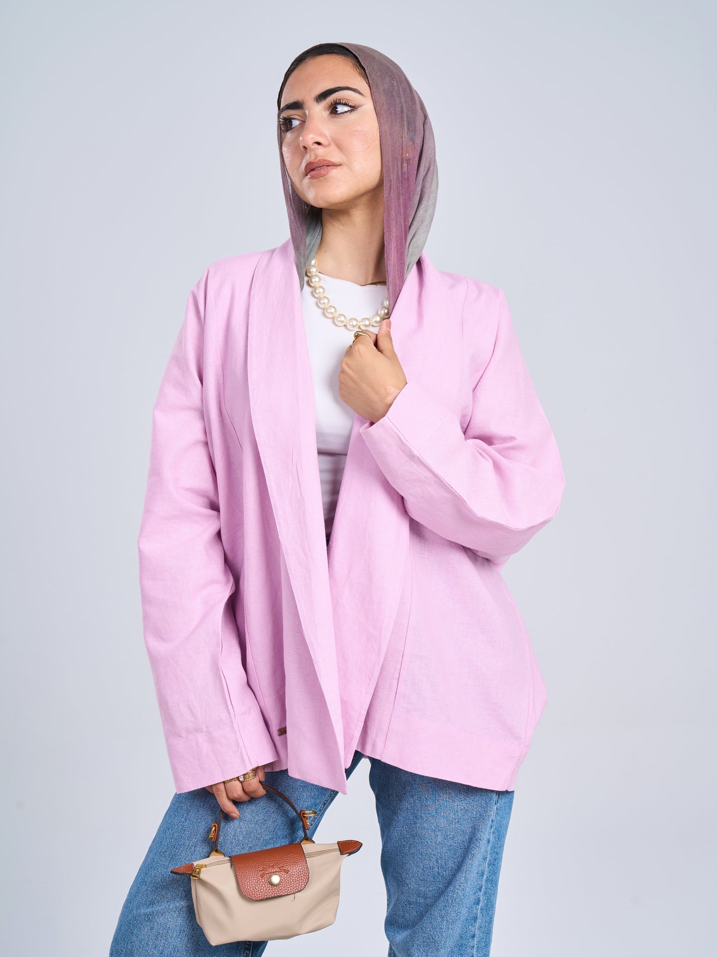 Linen blouse in lilac
