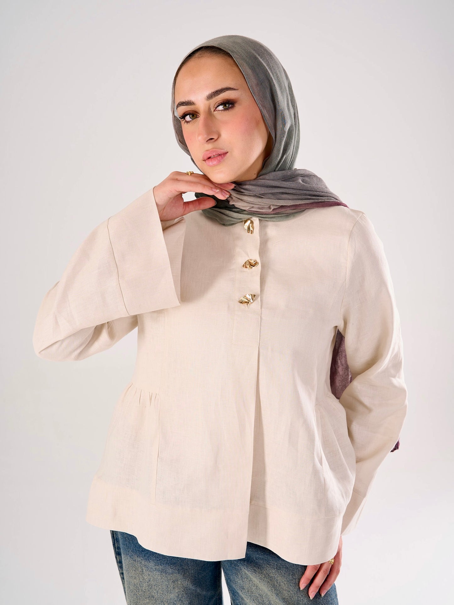 Divine Blouse in Light Beige