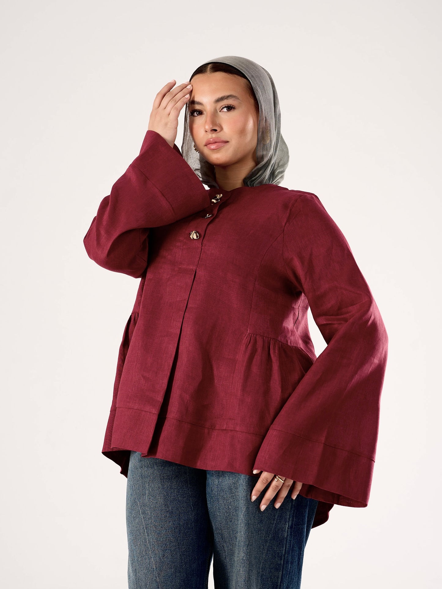 Divine Blouse in dark Maroon