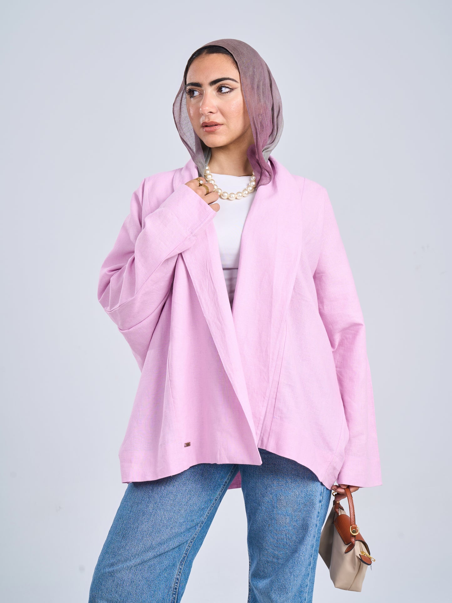 Linen blouse in lilac