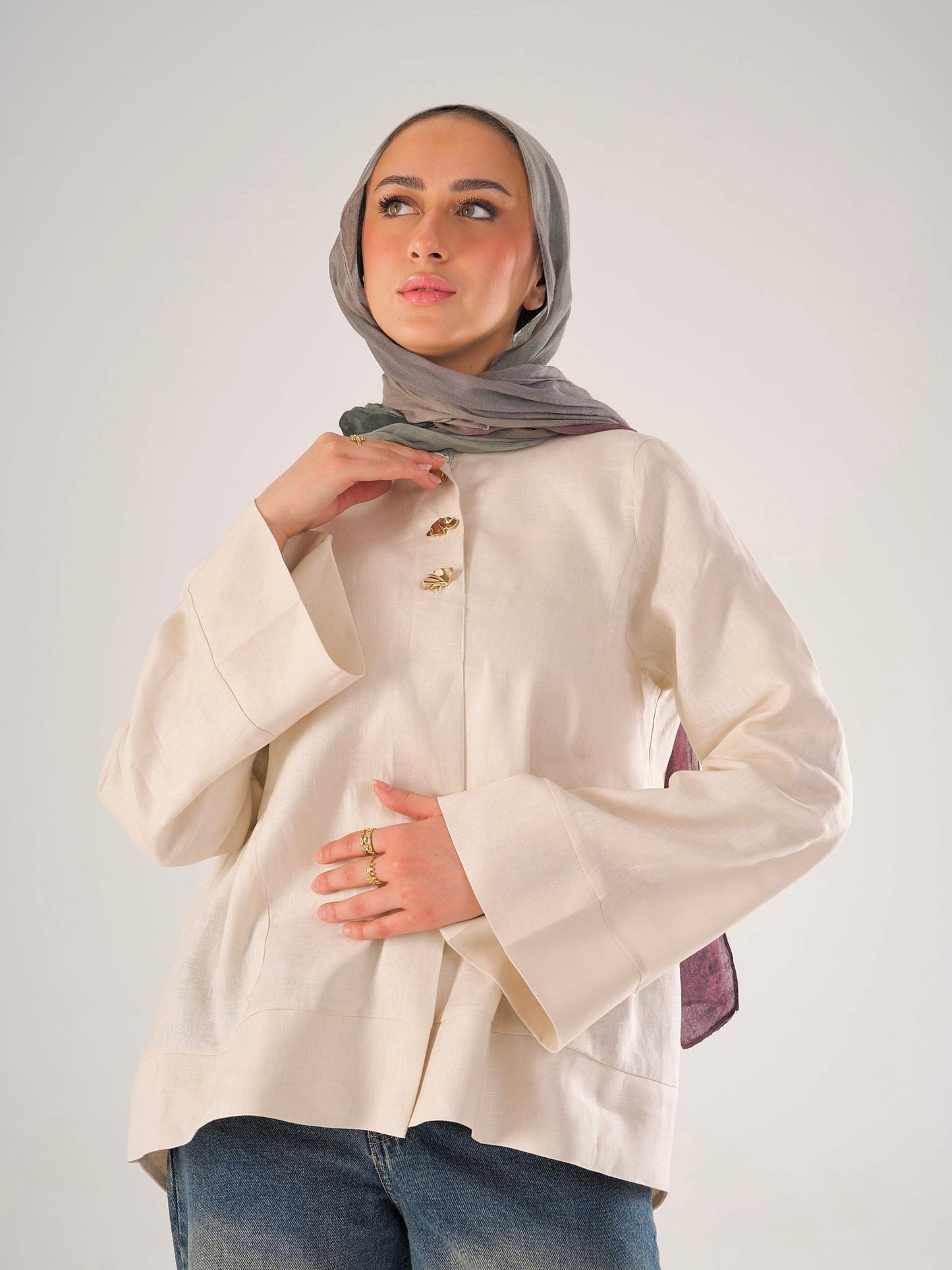 Divine Blouse in Light Beige