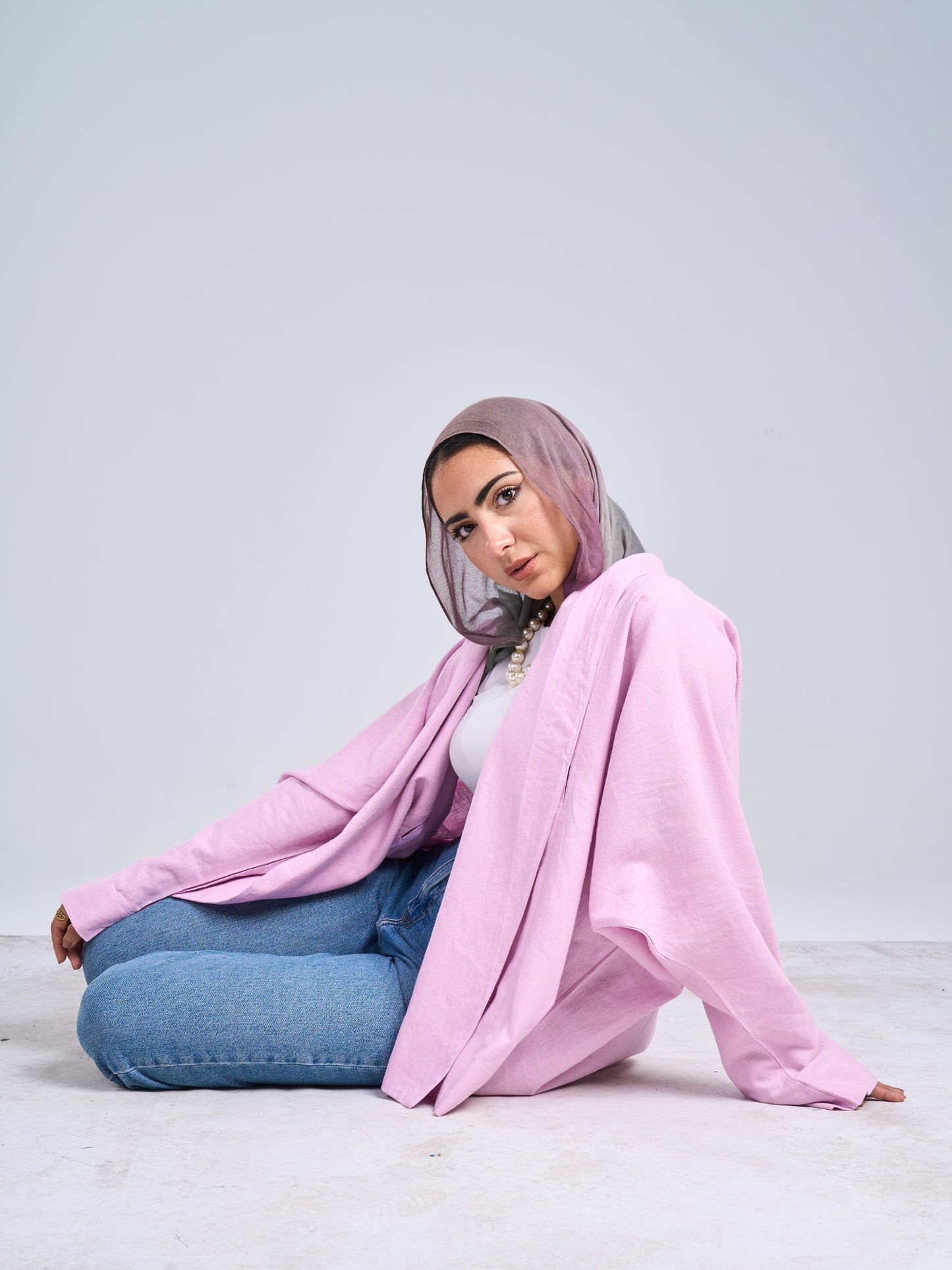 Linen blouse in lilac