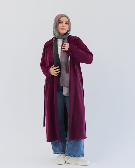 Summer trench coat in Maroon