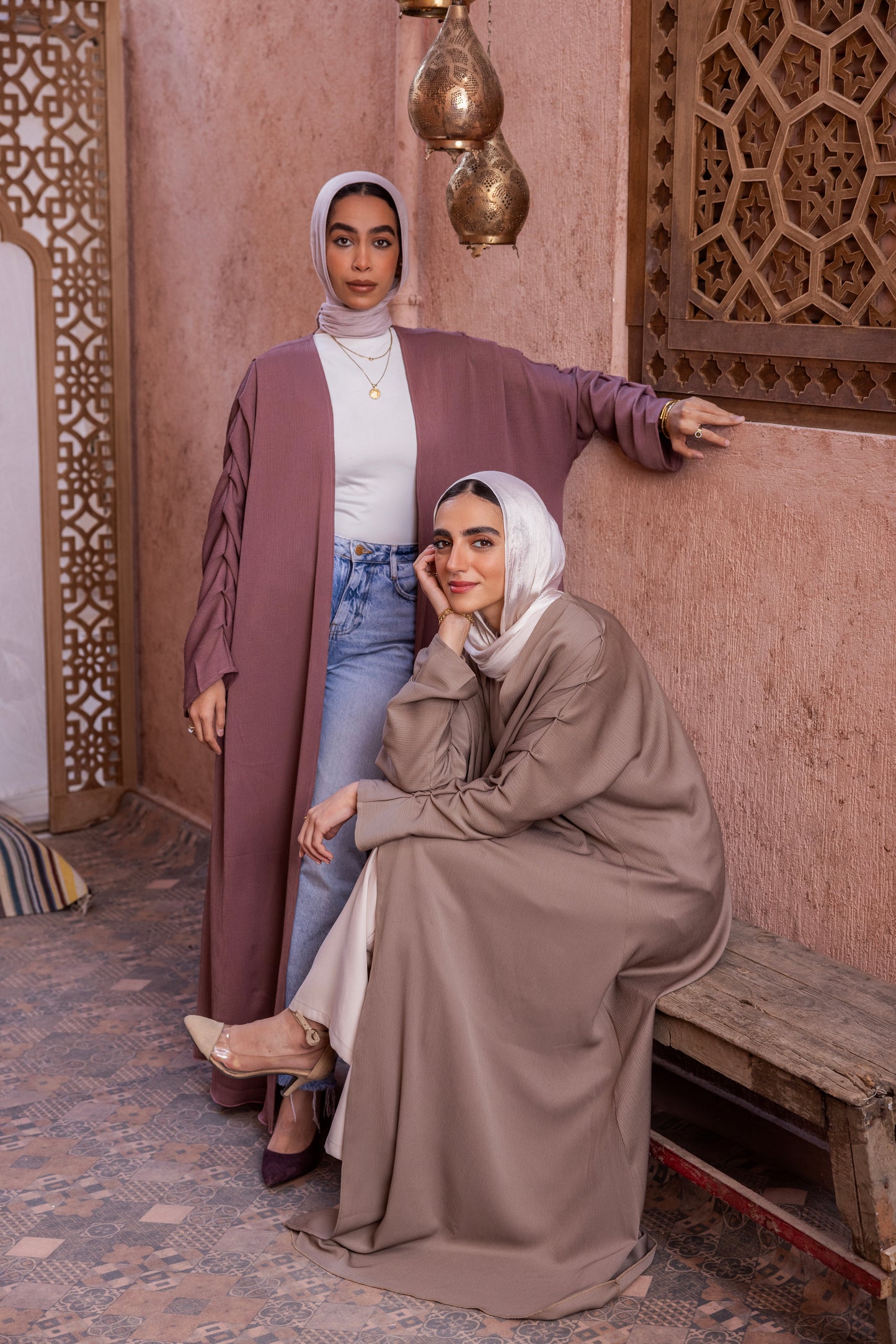 crinkled Abaya in cashmere