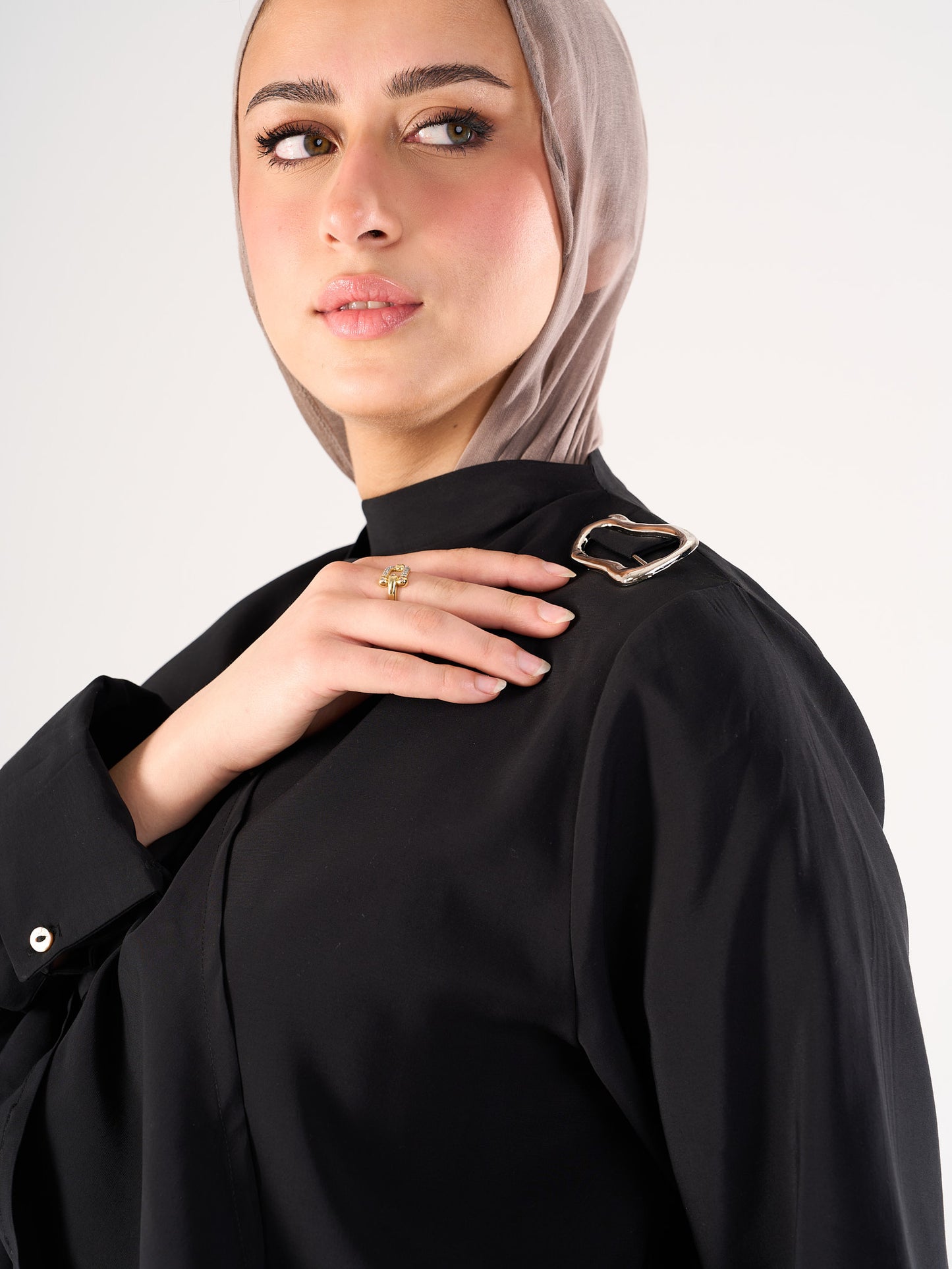 Shawl blouse in Black