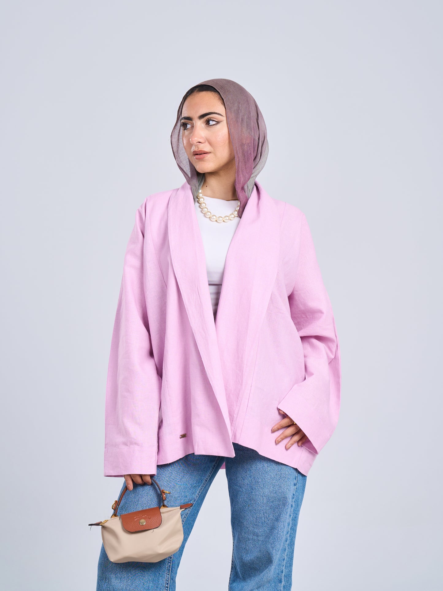 Linen blouse in lilac