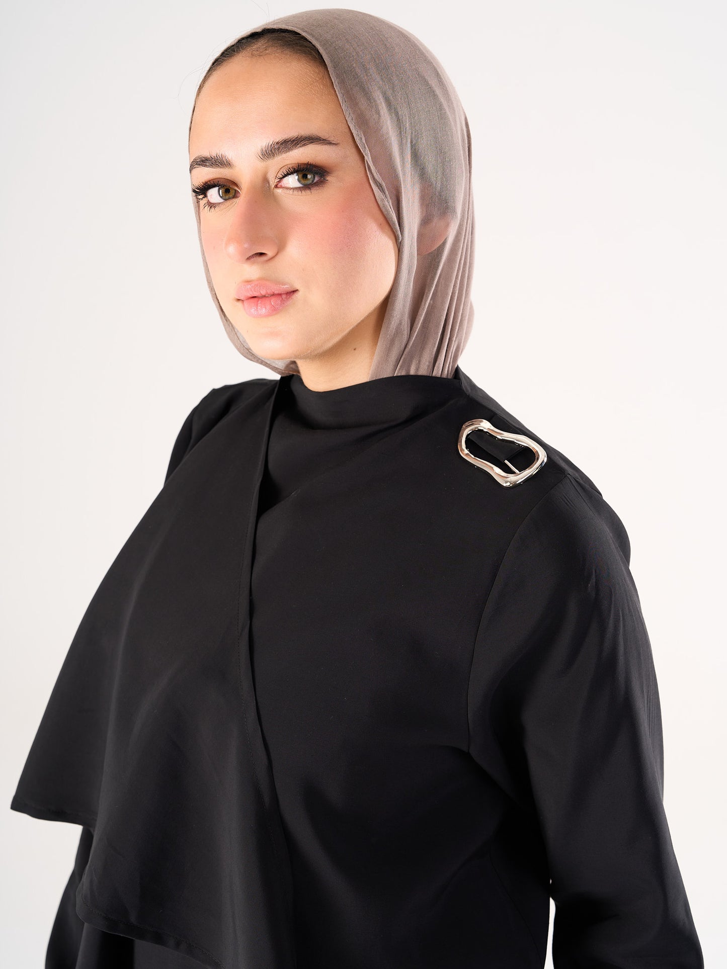 Shawl blouse in Black