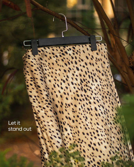 Leopard satin skirt