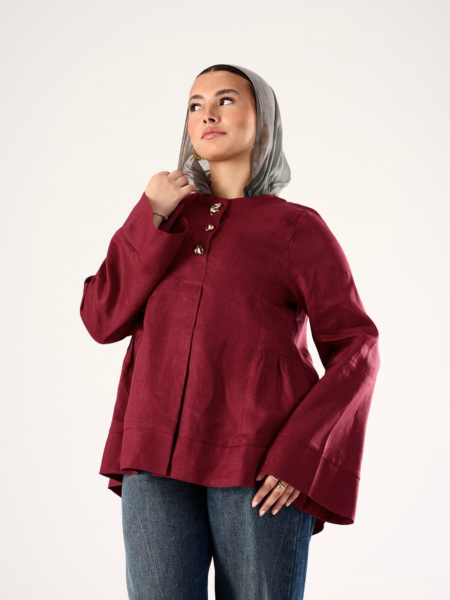 Divine Blouse in dark Maroon