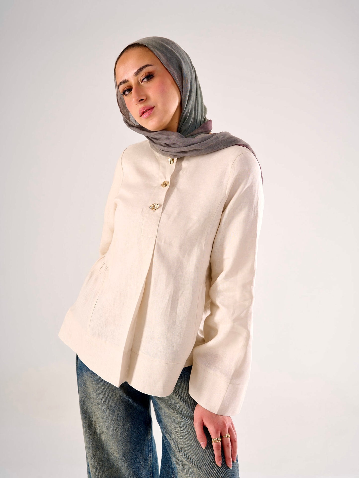 Divine Blouse in Light Beige