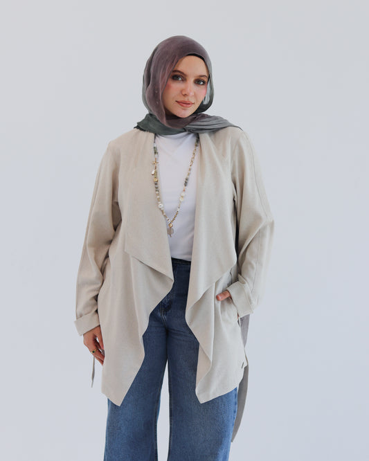 Linen cardigan in beige