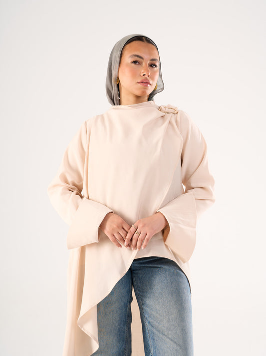 Shawl blouse in Creme