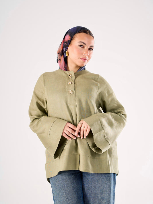 Divine Blouse in Olive