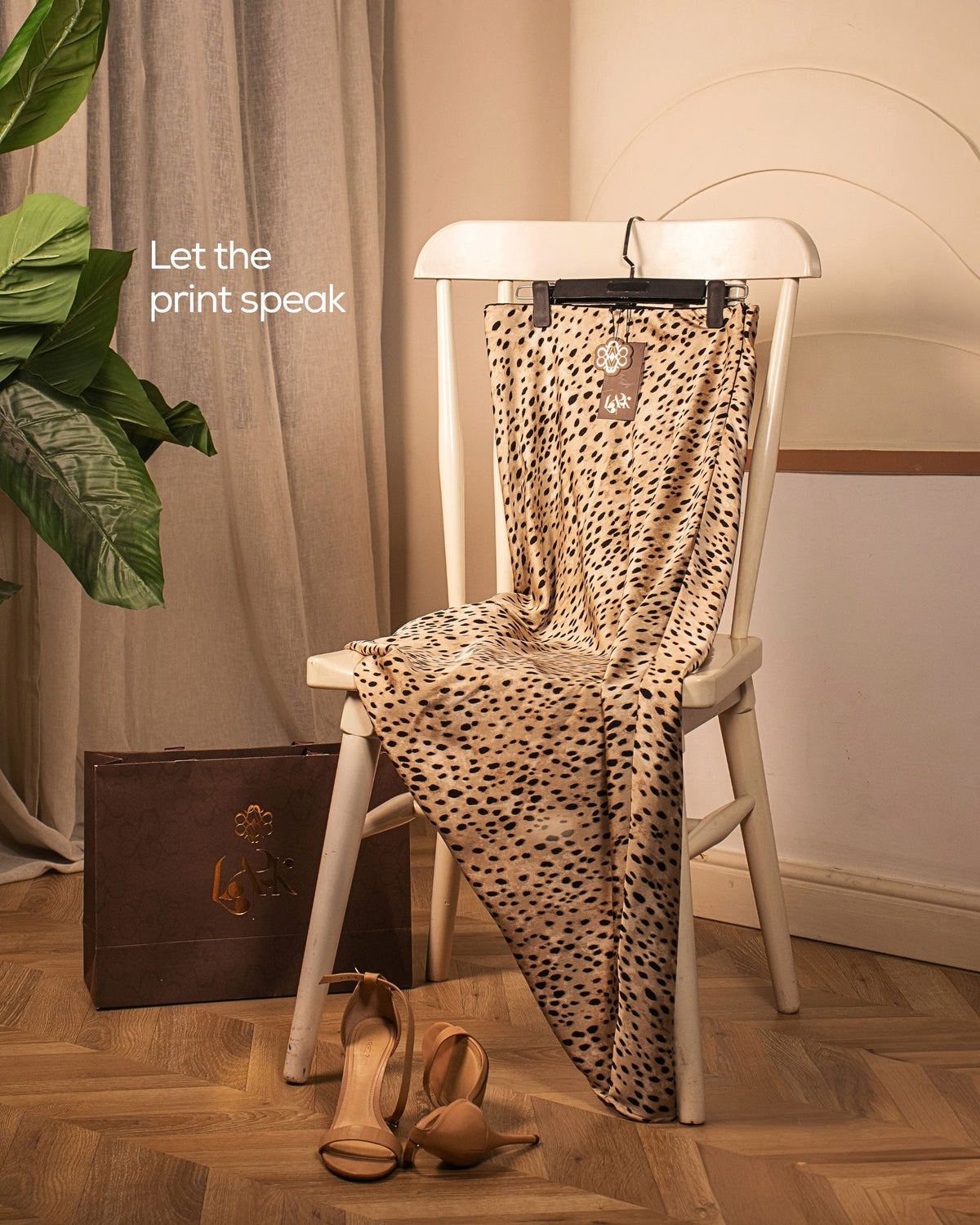 Leopard satin skirt