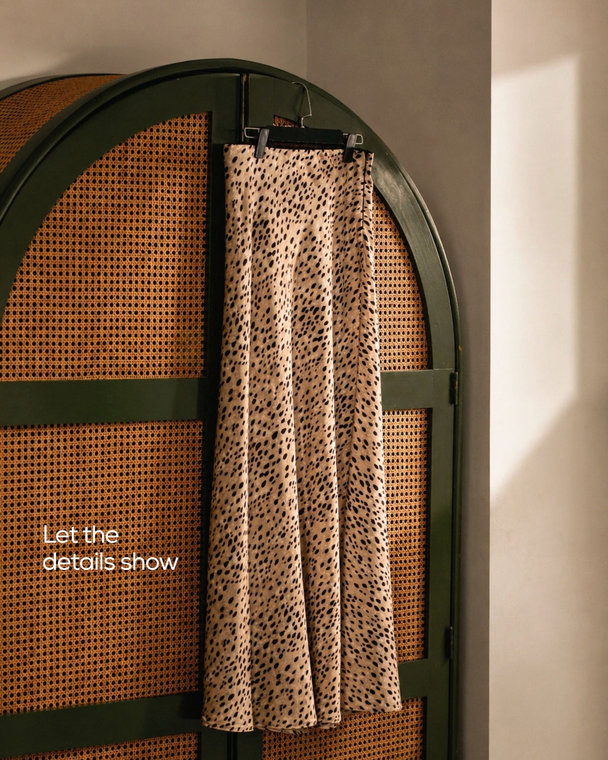 Leopard satin skirt