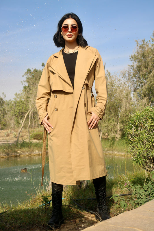 Bliss Trench Coat In Camel