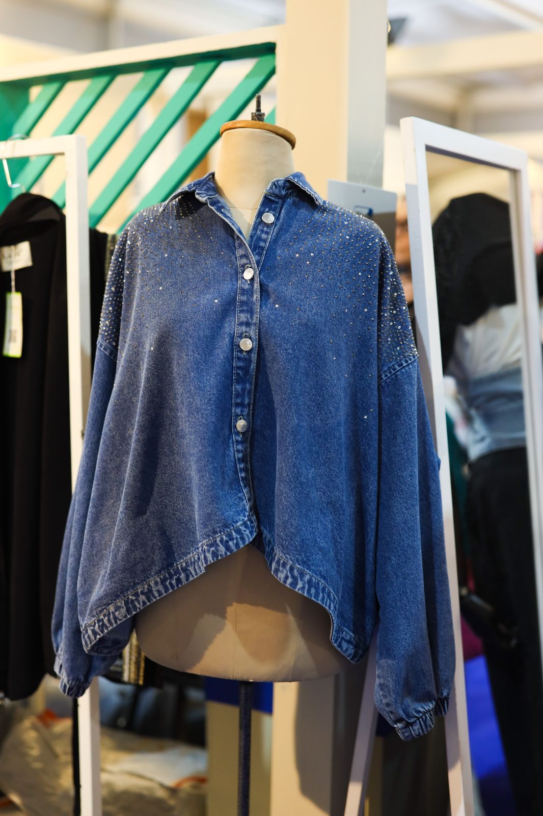 Bling denim oversized jacket