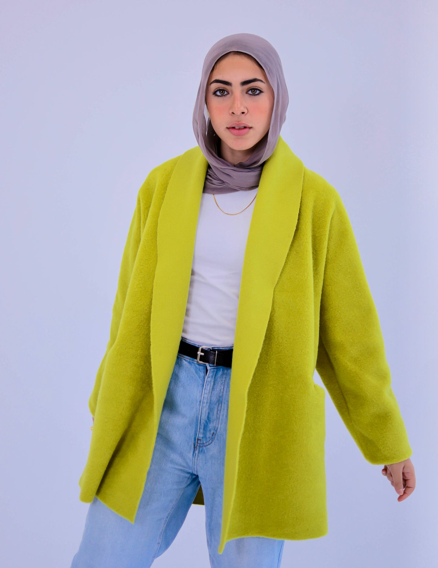 Wool jacket in kiwi