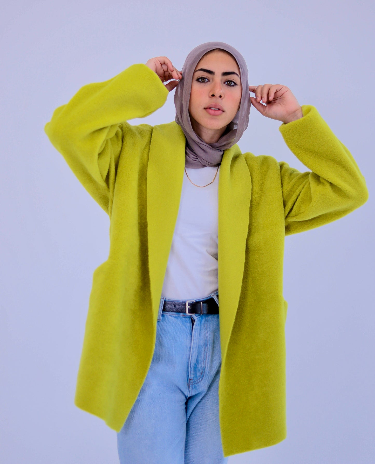 Wool jacket in kiwi