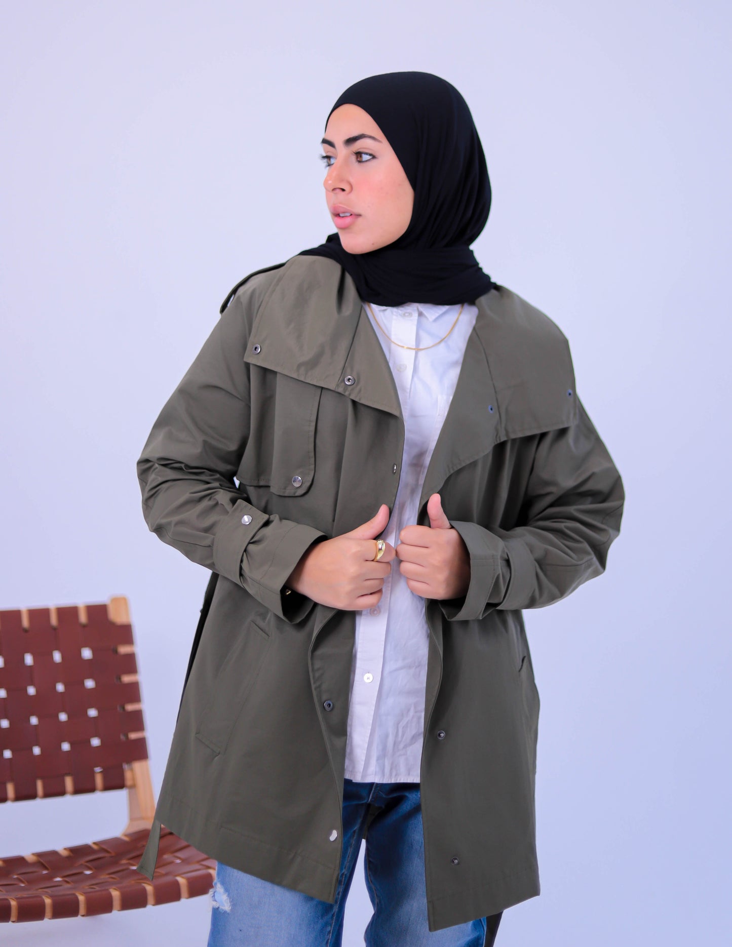 Waterproof olive jacket