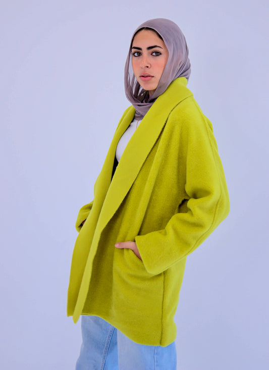 Wool jacket in kiwi