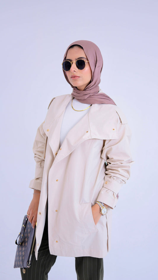 Light soft Waterproof creme jacket